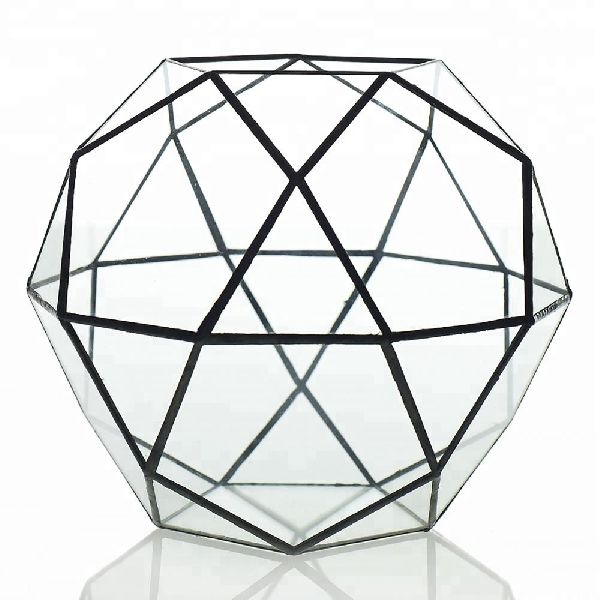  Custom shapes decoration Glass candle holders, Color : Clear