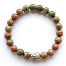 Gemstone agate Buddha bracelet