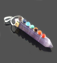 Amethyst Double Point Chakra Pendants, Occasion : Valentine's Day