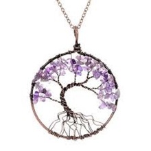 Amethyst Tree Of Life Metal Pendants, Occasion : Party