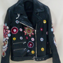 Woolen Hand Embroidered Leather Jacket, Supply Type : OEM service