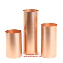 A.H. Decorative Metal Copper Cylinder Vase, Style : Europe