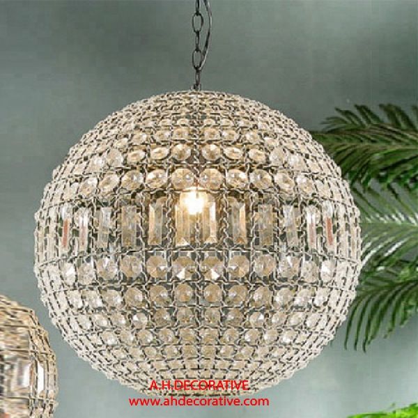 A.H. Decorative Crystal Hanging Ball, Size : Diameter 40 cm (16 Inch)
