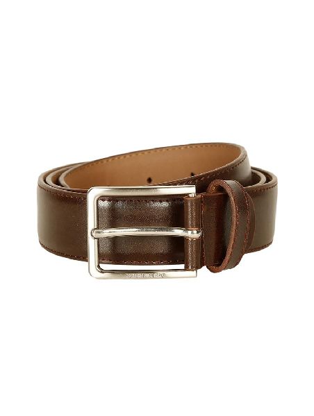 Brown Leather Belt, for Daily Wear, Pattern : Plain