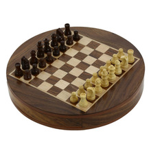 Round Wooden Chess Board