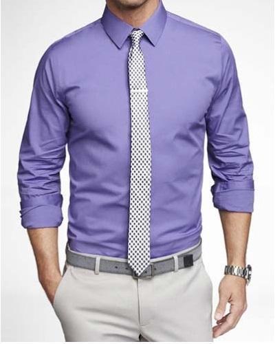 Mens Plain Purple Formal Shirt, for Anti-Shrink, Anti-Wrinkle, Eco-Friendly, Size : XL
