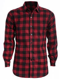 Mens Red Black Check Shirt, Size : XL