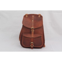 Genuine tan leather backpack