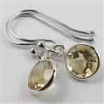 Delicate 925 Solid Sterling Earring, Main Stone : Citrine