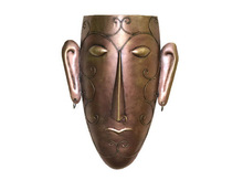 Iron female Mask Wall Hanging, Color : Brown