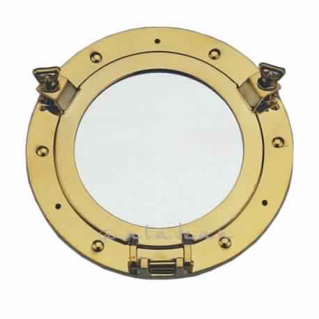 nautical ship decor brass porthole mirror