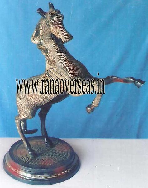 Brass Metal Decorative Horse, for Home Decoration, Style : Folk Art