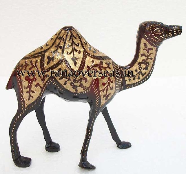 Brass Metal Decorative Nakkashi Work Camel, Style : Folk Art