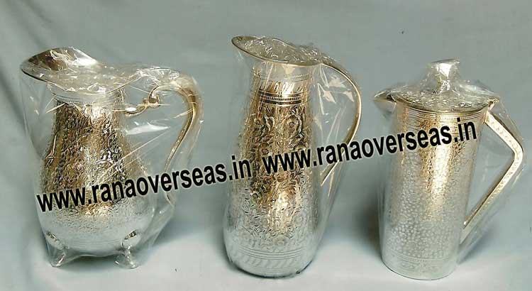 Round Metal silver plated jug