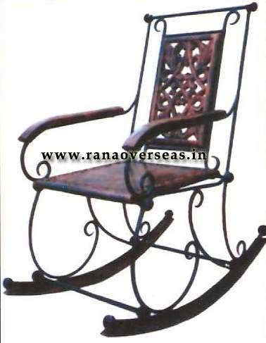 Wooden Iron Rocking Chair