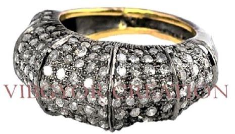 Antique Pave Diamond Wedding Proposal Band 14k Gold Ring