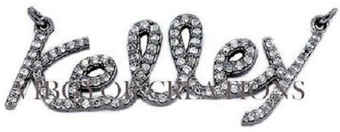 Kelley Text Pave Diamond 925 Sterling Silver Beautful Connector Finding Jewelry