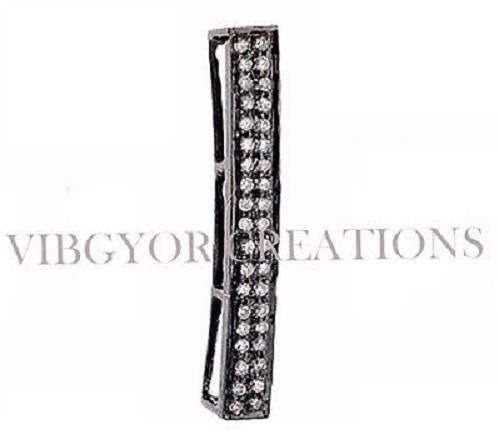 Pave Diamond 925 Sterling Silver Connector Pendant Bracelet Finding Jewelry