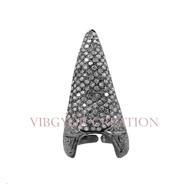 Pave Diamond Solid 925 Sterling Silver King Ring