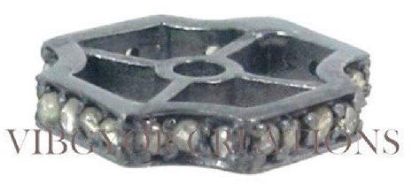 Roundle 925 Sterling Silver Spacer Pave Diamond Spacer Spacer Finding