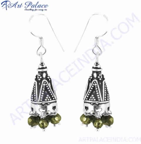 Designer Ethnic Indian Pyrite Gemstone Earring