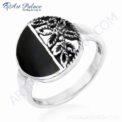 New Fret Designer 925 Sterling Silver Inley Gemstone Jewelry Ring