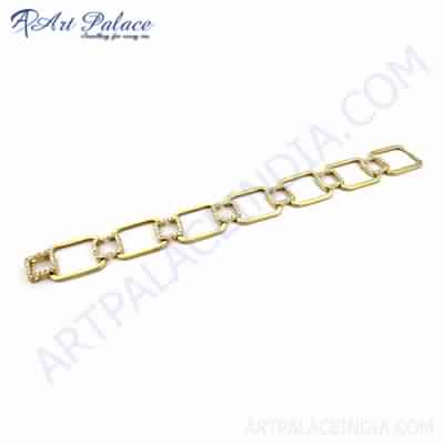 Rady to Wear Cubic Zirconia Gold Plated Silver Bracelet