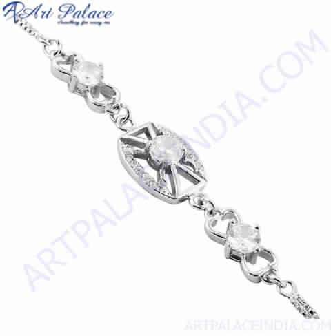 Royal Gemstone Silver Bracelet, Size : 28×36 mm