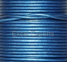 EXCEL EXPORTS Round Leather Cords, for Jewellery, Toys, Bags handles, etc., Color : Sapphire