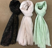 Yarn Dyed viscose lurex stole scarf, Style : Plain
