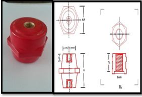 Hexagonal Type DMC Busbar Supporter, for Electrical Fitting, Color : Red