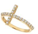 Natural Pave Diamond Religious Cross Ring