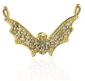 Yellow Gold Pave Diamond Bat Connector Fashion Jewelry