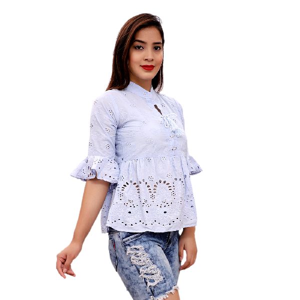 cotton cutwork tops