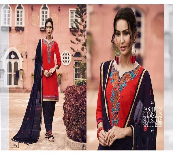 Red black patiala salwar kameez, Gender : Women