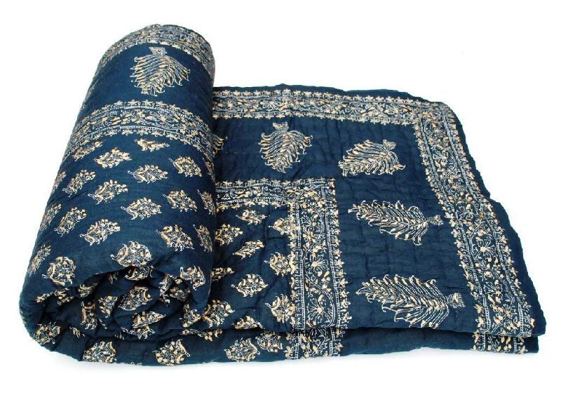 Hand Block Printed Cotton Jaipuri Quilt, Size : 60*90 or 90*108 inches