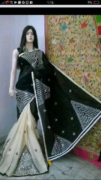 Kathiwar saree On Bangladeshi tant With blouse piece