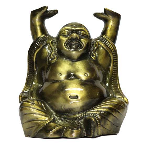 Brass Laughing Buddha statue