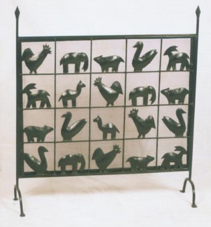 Animal And Net Fire Screen