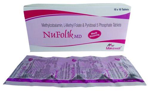 Nufolik MD Tablets Methylcobalamin, L-methyl folate, Pyrodoxal 5 phosphate mouth dissolving tablet