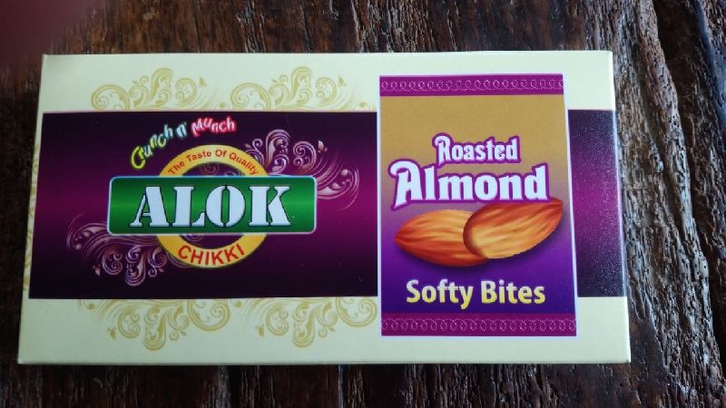 Roasted Almond Chikki, for Eating, Packaging Type : Jute Bag, Loose, Plastic Packet
