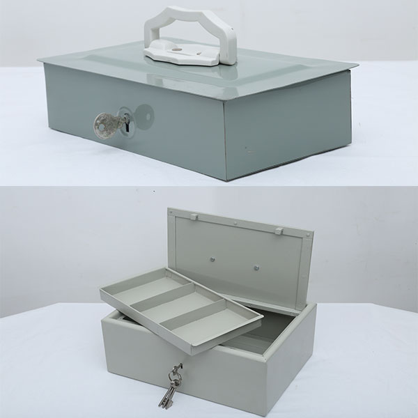 TRIVETA Rectangle MS Metal MS CRC Petty Cash Box, Color : Can be Customized