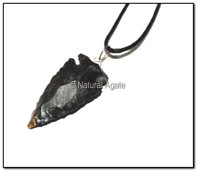 Black Agate arrowheads Necklace