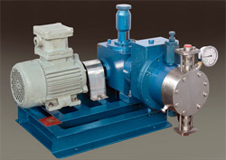 Hydraulic actuated diaphragm pumps