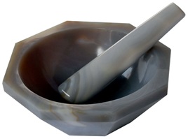 Agate Mortar and Pestle