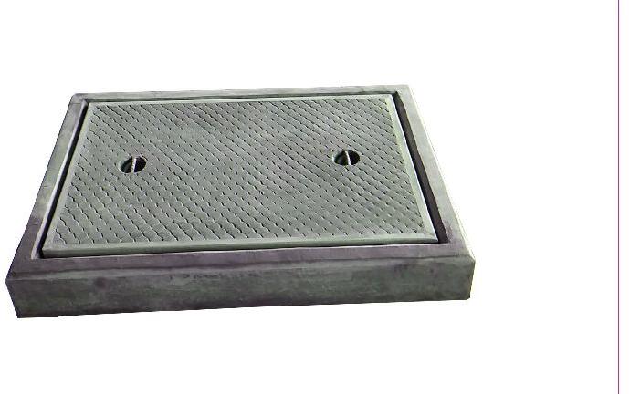 Rectangle RCC Manhole Cover with RCC Frame, for Under ground cabling, Size : 300x300 mm