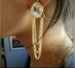 Kundan Stone With Golden Chain Earring