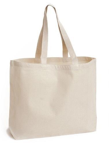 Plain Canvas Tote Handbag, Color : White