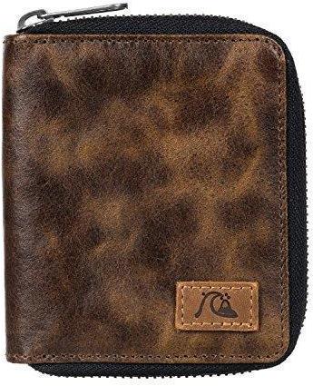 Leather Zipper Wallet, Color : Brown
