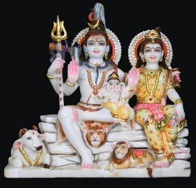 Marble Gauri Shankar Statue